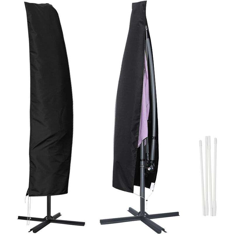 Tolletour - 265cm housse de protection pour parasol housse de protection housse de parasol, noir - Noir