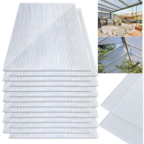 TolleTour 28 lastre in policarbonato alveolare 4 mm 121×60,5 cm, tagliabili, 20,5 m², resistenti ai raggi UV, doppia parete, per serra da giardino