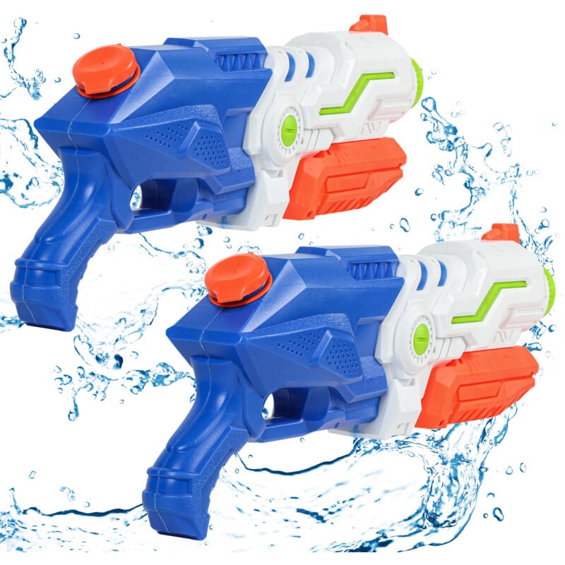 TolleTour 2x Pistolet à Eau 1030ML Water Gun avec Portée de 10m Pistolet à Eau Puissant pour Enfants et Adultes Pistolet à Eau le Plus - bleu