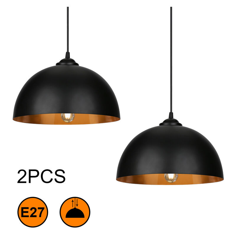 2x Suspension Luminaire Lampe suspendue Abat-jour Cuisine Design Lampe suspendue - Tolletour