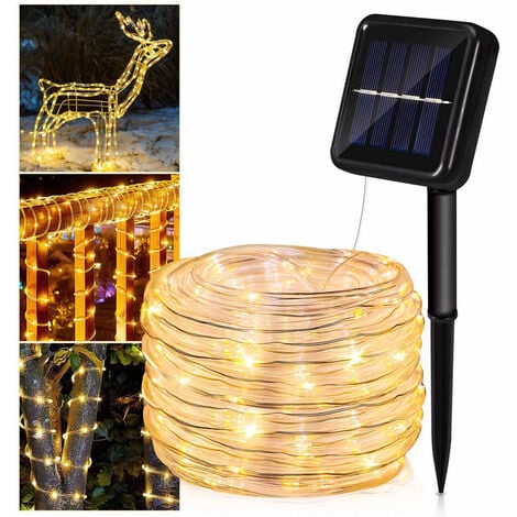 TOLLETOUR 32 M Solar Lichterkette Lichtschlauch LED Lichterkette 8 Lichtmodi Party Garten Innen Außen Deko Weihnachtsbeleuchtung