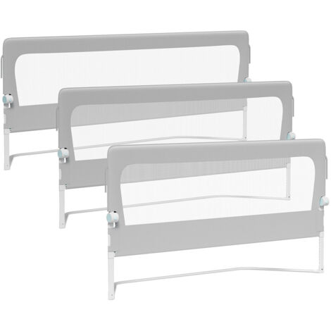 TolleTour 3X Barrera plegable para cama de bebé/niño Oxford Ángulo 180° con correa adicional para fijación 1x150 cm, 2x200 cm