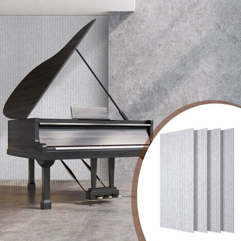 TolleTour 4 pezzi Pannelli acustici adesivi Isolamento acustico Pareti Grigio chiaro