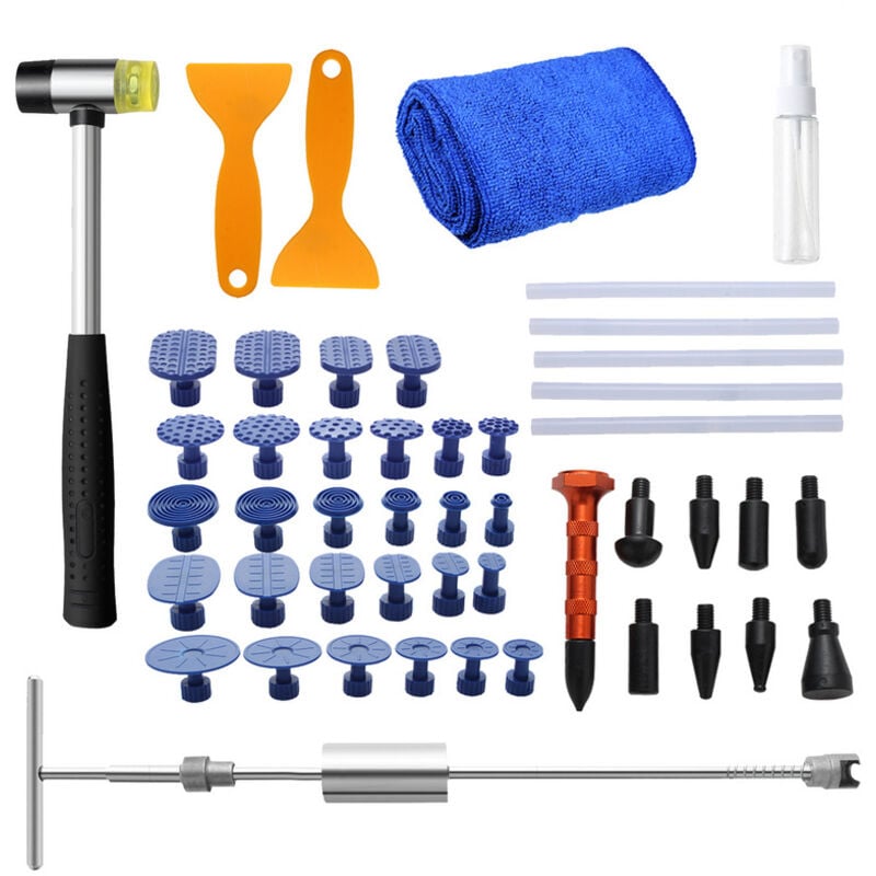 Image of Tolletour - 48x Ausbeulwerkzeug Dellen Reparatur Set Gummihammer Dellen Reparatur für Auto