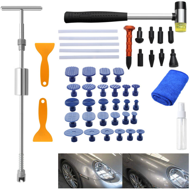 Tolletour - 48X Kit De Débosselage Outil de réparation Outil de débosselage Sans Peinture Réparation Carrosserie Auto carrosserie et panneaux