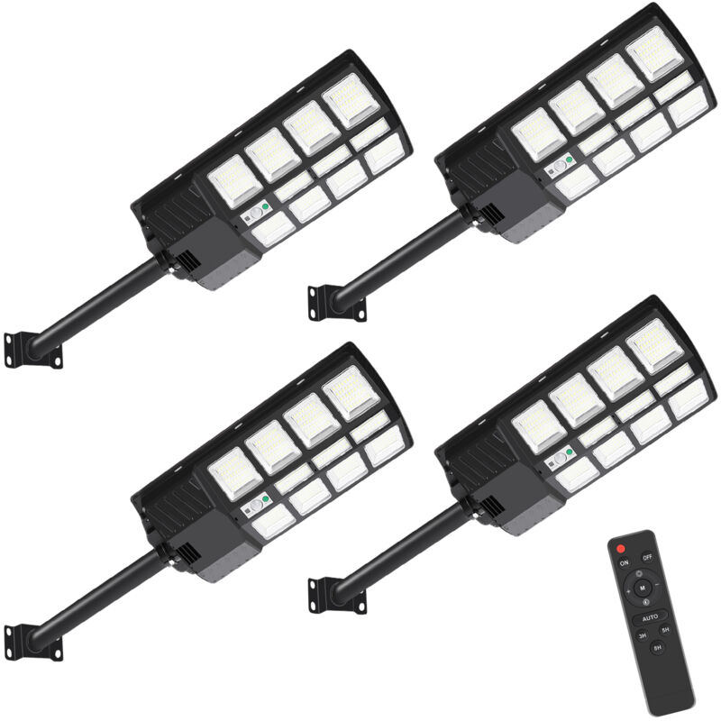 Tolletour - 4X 400W Réverbère Solaire mural solaire avec détecteur de mouvement Lampadaire led