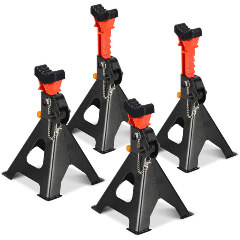 4x chandelles 3T pliantes réglables Crics pour voitures Béquilles Pour SUV/Van/Caravane - Tolletour