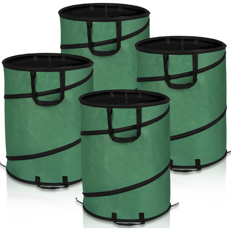Tolletour - 4x Sacs de jardin 170L Pop Up Sac à déchets avec poignées Sac à feuilles Sac à gazon xxl Résistant à la déchirure et stable