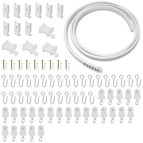 TolleTour 5 Meter Biegbar Gardinenschiene Flexibel Vorhangschiene.Vorhangschienen Verbinder für Gardinenschienen mit Innenlauf