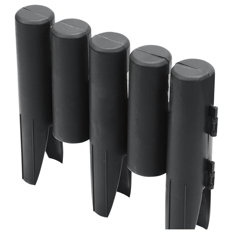 Bordure de jardin en plastique Délimitation pelouse parterre allées Palissade de jardin 10x Palissades = 11.2 m anthracite - Tolletour