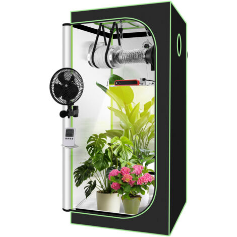 TolleTour 80x80x160 cm Armario de cultivo Armario de cultivo para plantas de interior Cuarto negro Armario de cultivo Invernadero 600D