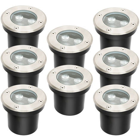 TolleTour 8x 3W Bodenleuchte IP67 LED Leuchte Bodeneinbaustrahler Bodenstrahler Boden - schwarz