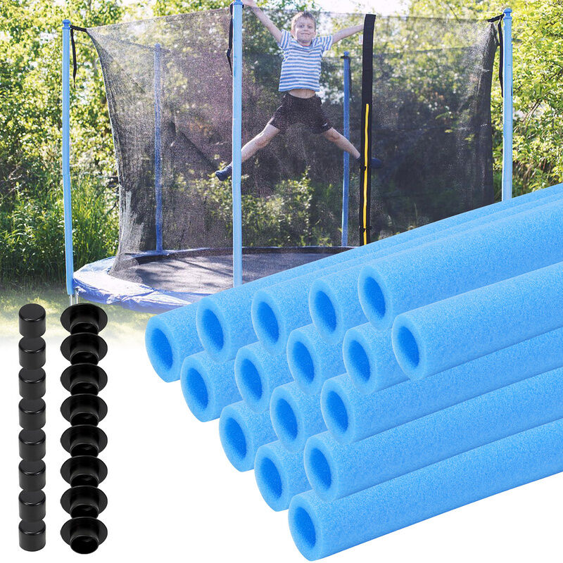 TolleTour 92cm Tube de Mousse. Trampoline Barres de Remplacement Set. 16x Bleu Rembourrage Tube d'isolation Creux pour 8 Barres de Couverture de