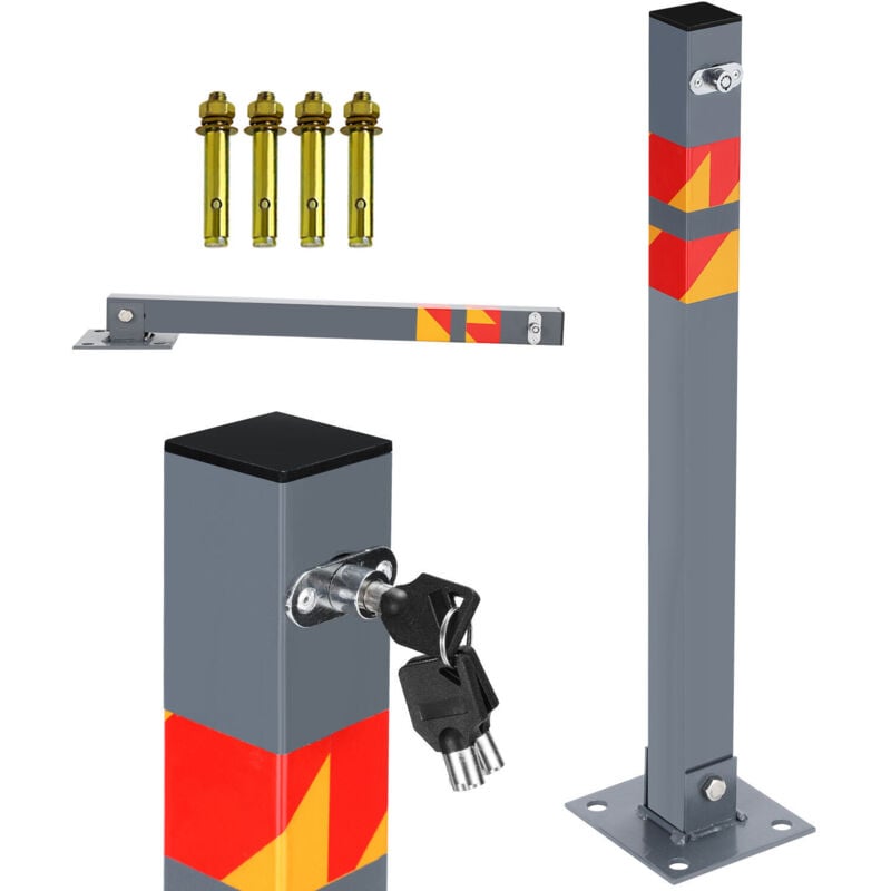 Tolletour - Absperrpfosten Absperrbänder Klappbar ortsfest umlegbar Park 65cm Absperrpoller Pfosten