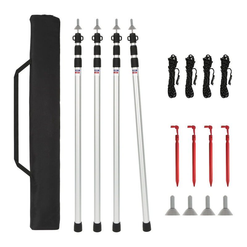 Tolletour - Accessoires pour kiosque, barnum, tonnelle et arch Poteau de tente Poteaux de tente alu, pour la randonnée, 88cm-234cm 4X