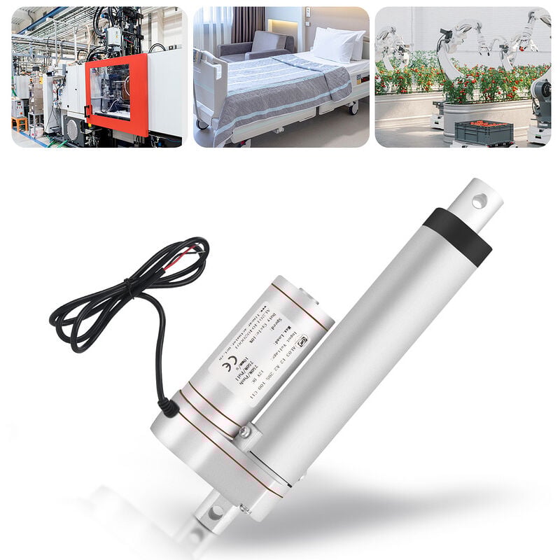 Actionneur Linéaire 1500N dc 12V Support de Montage Moteur Électrique 400mm - Tolletour