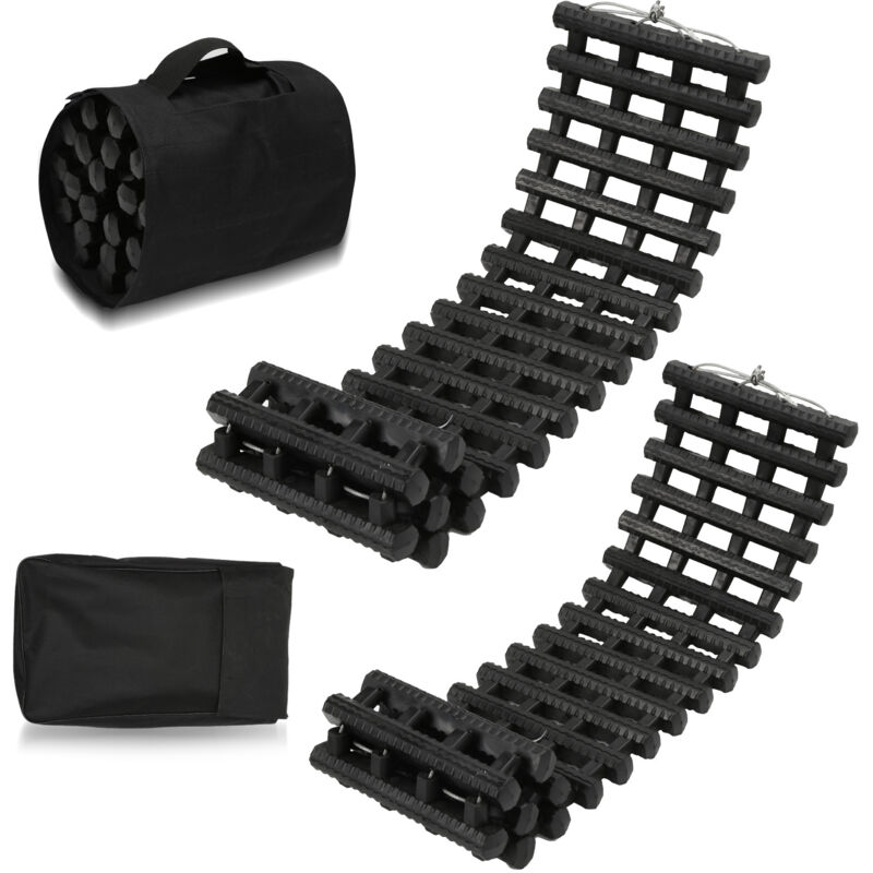 Tolletour - Aide au démarrage Tapis antidérapants Voiture Hiver Grip Traction Boards Neige Nylon fort Traces de récupération