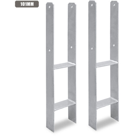 TolleTour Anclaje para postes para exteriores: extra robusto, resistente a la intemperie e ideal para postes de madera en el jardín - 101 mm 2x