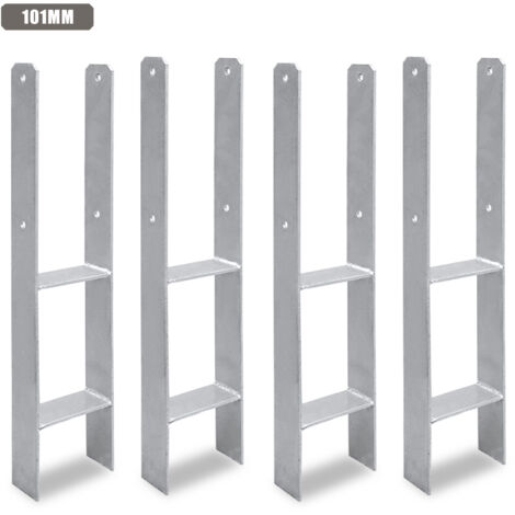 TolleTour Anclaje para postes para exteriores: extra robusto, resistente a la intemperie e ideal para postes de madera en el jardín - 101 mm 4x