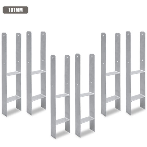 TolleTour Anclaje para postes para exteriores: extra robusto, resistente a la intemperie e ideal para postes de madera en el jardín - 101 mm 6x