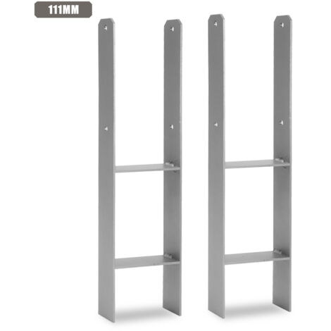 TolleTour Anclaje para postes para exteriores: extra robusto, resistente a la intemperie e ideal para postes de madera en el jardín - 111 mm 2x