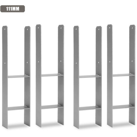 TolleTour Anclaje para postes para exteriores: extra robusto, resistente a la intemperie e ideal para postes de madera en el jardín - 111 mm 4x