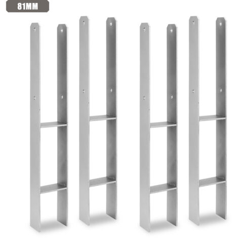 TolleTour Anclaje para postes para exteriores: extra robusto, resistente a la intemperie e ideal para postes de madera en el jardín - 81 mm 4x