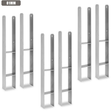 TolleTour Anclaje para postes para exteriores: extra robusto, resistente a la intemperie e ideal para postes de madera en el jardín - 81 mm 6x