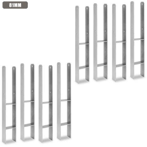 TolleTour Anclaje para postes para exteriores: extra robusto, resistente a la intemperie e ideal para postes de madera en el jardín - 81 mm 8x