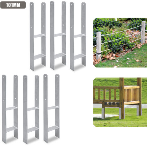TolleTour Ancoraggio per pali per esterni – particolarmente robusto, resistente alle intemperie e ideale per pali in legno in giardino - 101 mm 6x