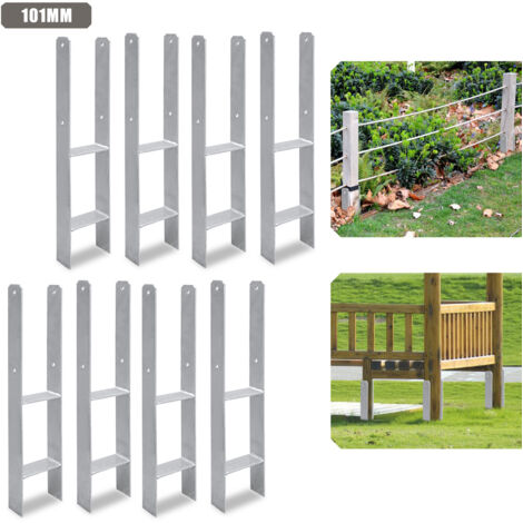 TolleTour Ancoraggio per pali per esterni – particolarmente robusto, resistente alle intemperie e ideale per pali in legno in giardino - 101 mm 8x