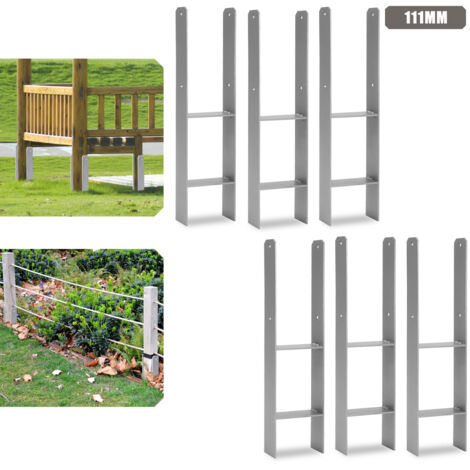 TolleTour Ancoraggio per pali per esterni – particolarmente robusto, resistente alle intemperie e ideale per pali in legno in giardino - 111 mm 6x