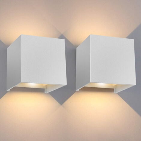 TolleTour Applique murale interieur Applique murale LED Lampe murale Moderne pour chambre 7W Blanc Blanc chaud 2X