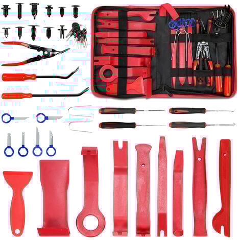 RANDACO SWANEW 158 Pièces Outils De DéMontage De Garnitures Trousse Rivet Clips et Bandes de Câble pour Voiture Porte Panneau Tableau de Bord