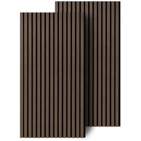 TolleTour Autoadhesivo Aislamiento acústico Lote de 2 paneles acústicos con aspecto de madera de nogal negro