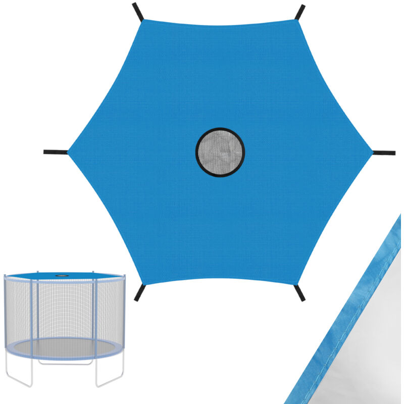 Tolletour - Auvent de trampoline, Résistant à la déchirure Anti-UV Protection solaire pour trampoline 6 barres 244cm Bleu