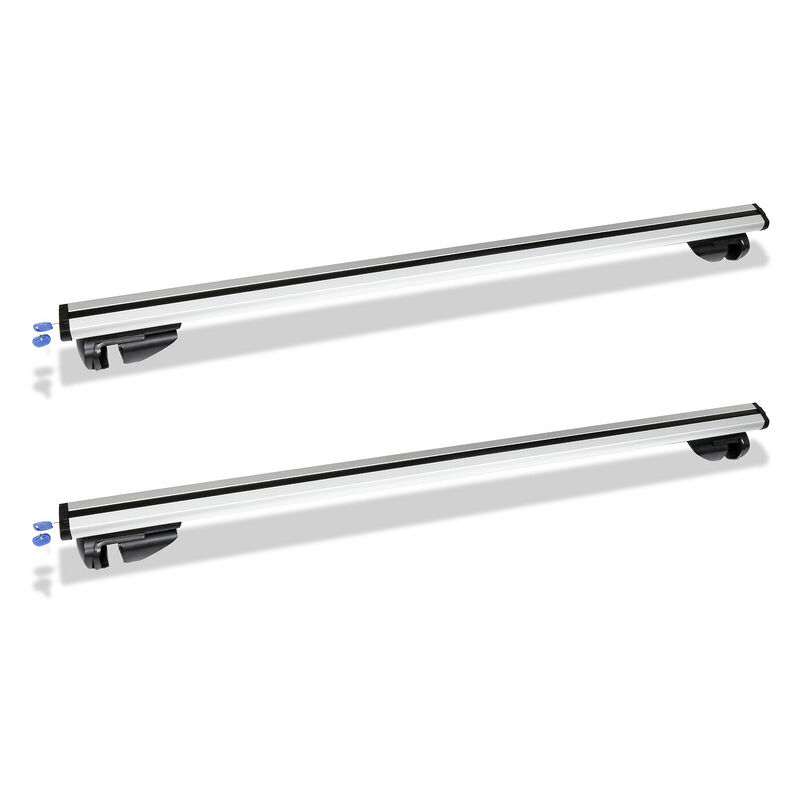 Barre de toit universelle L124 Barre de toit réglable 150 kg Support de base de voiture en aluminium avec clé - Tolletour