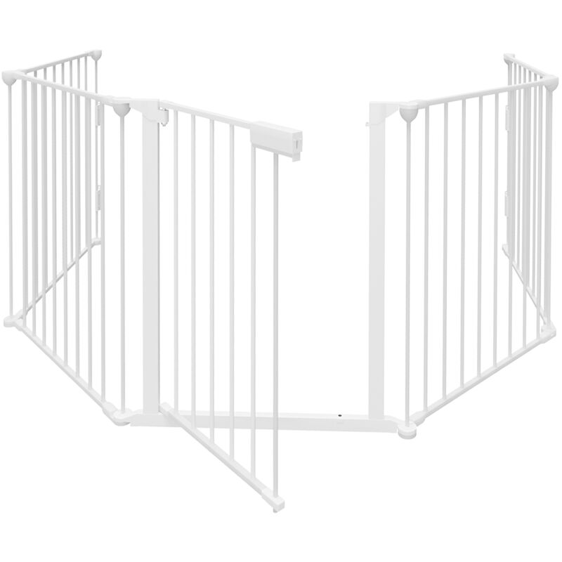 Tolletour - Hengda Barriere de securite avec 5 Pans Protection Cheminée Pare-Feu de Cheminée 310x75cm Barrière de Sécurité Blanc pour bébé Animaux
