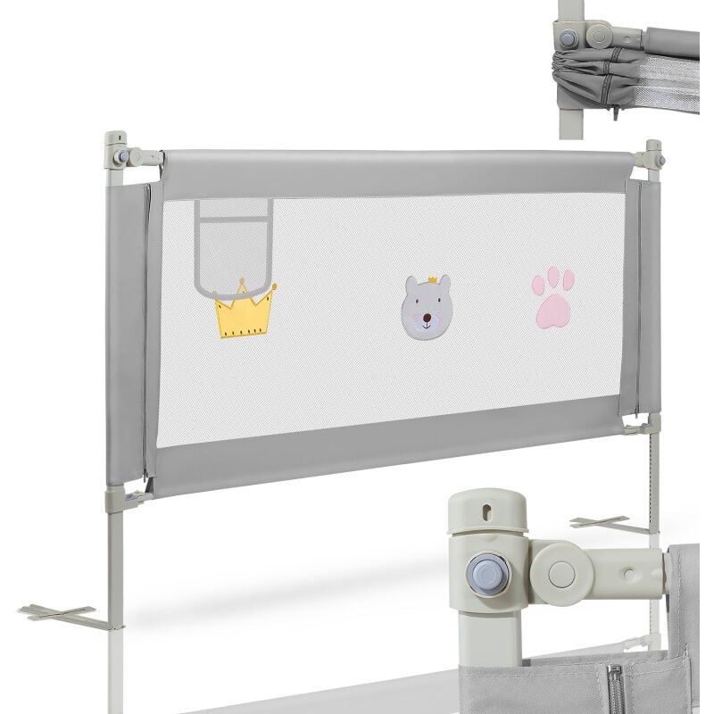 Tolletour - einfeben Barrière de lit barrière de protection de lit pour enfant pour bébé barrière de sécurité pour lit enfant 180cm