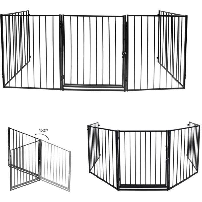 Tolletour - Barrière de sécurité Grille de protection pour porte Parc pour animaux Enfant Clôture pour chiots 5 pcs Sécurité Grille de configuration
