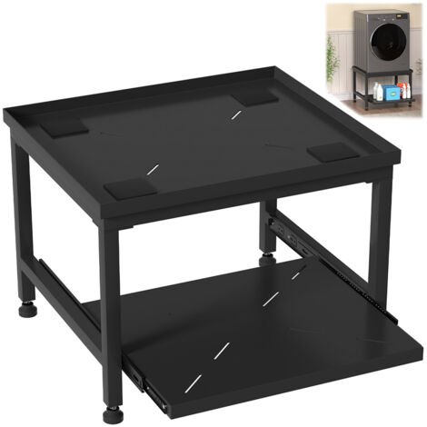 TolleTour Base per lavatrice con scaffale Supporti per lavatrice Nero 63x54x45.5cm