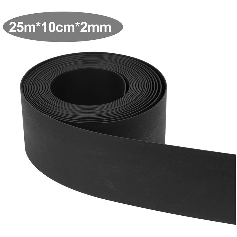Tolletour - Bordure de jardin en pe Bordurette de jardin flexible Bordure de pelouse 2mm pavé noir 2500x10x0.2cm