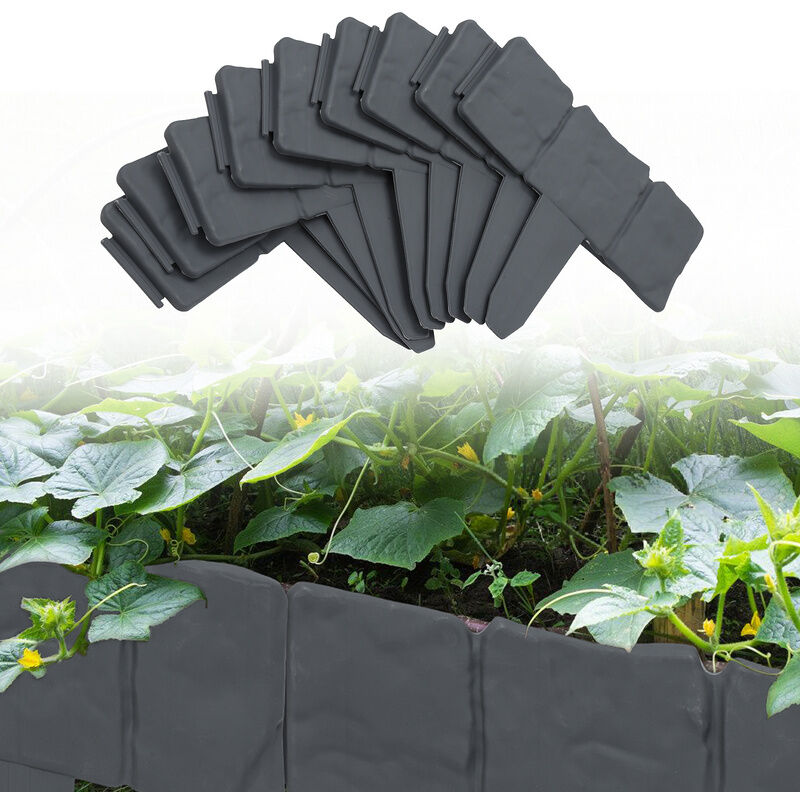 TolleTour bordure de pelouse 30x bordure de lit bordure de chemin de jardin bordure de lit en plastique