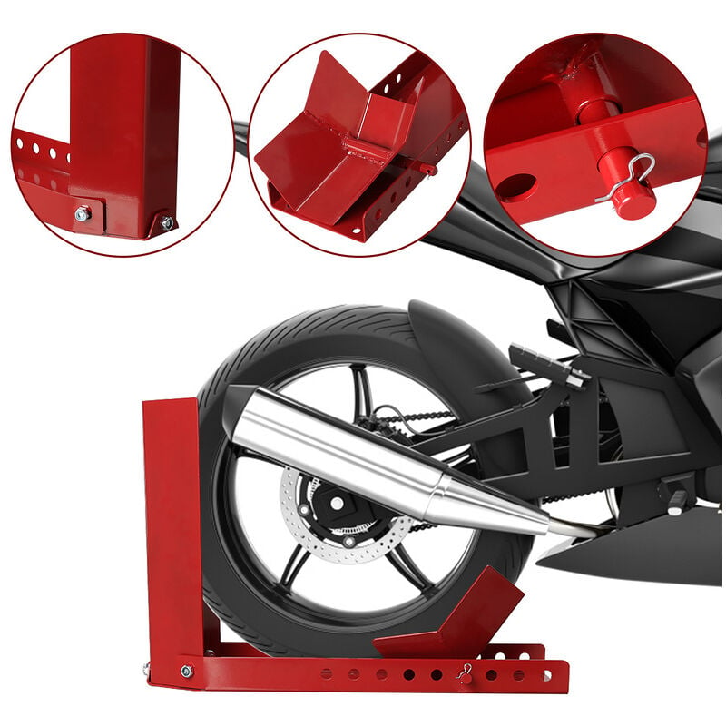 Béquille d'atelier Roue Avant pour Moto Usage universel Support de montage Lève moto - rot - Tolletour