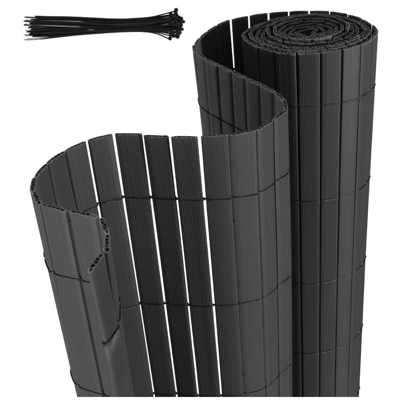 Tolletour - Brise-vue en pvc 140x800cm Clôture d'intimité Protection de Visibilité avec Attaches de Câble Résistant uv et aux intempéries - Anthracite