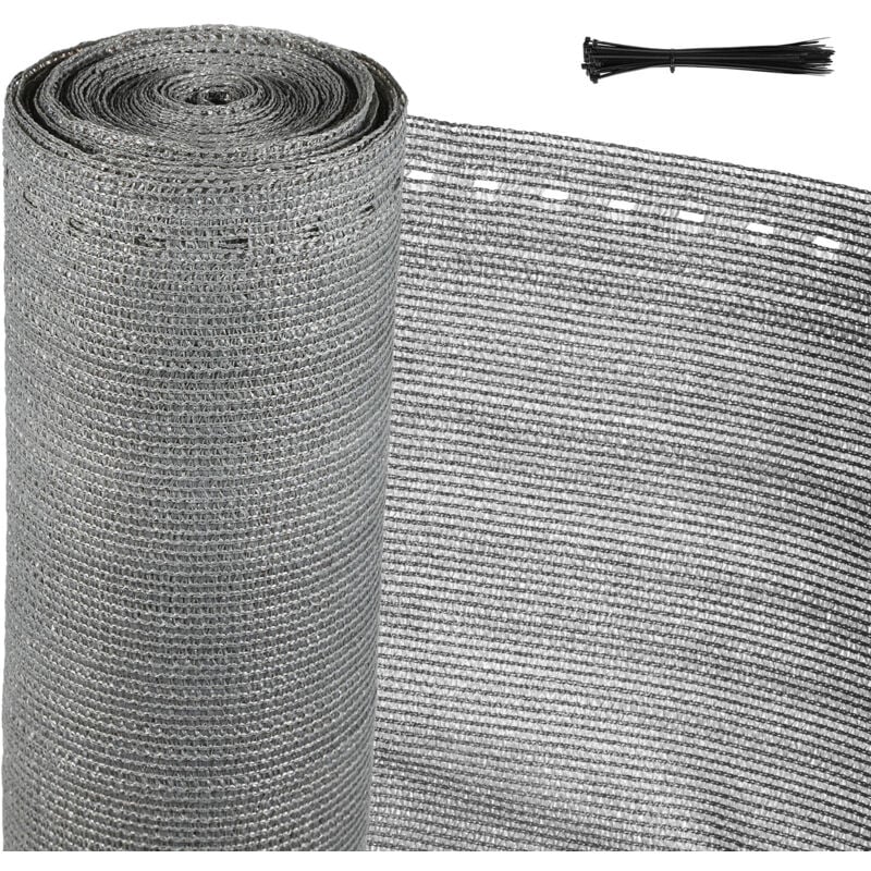 Tolletour - Brise vue haute densité 1.2x25m Gris 150 gr/m²