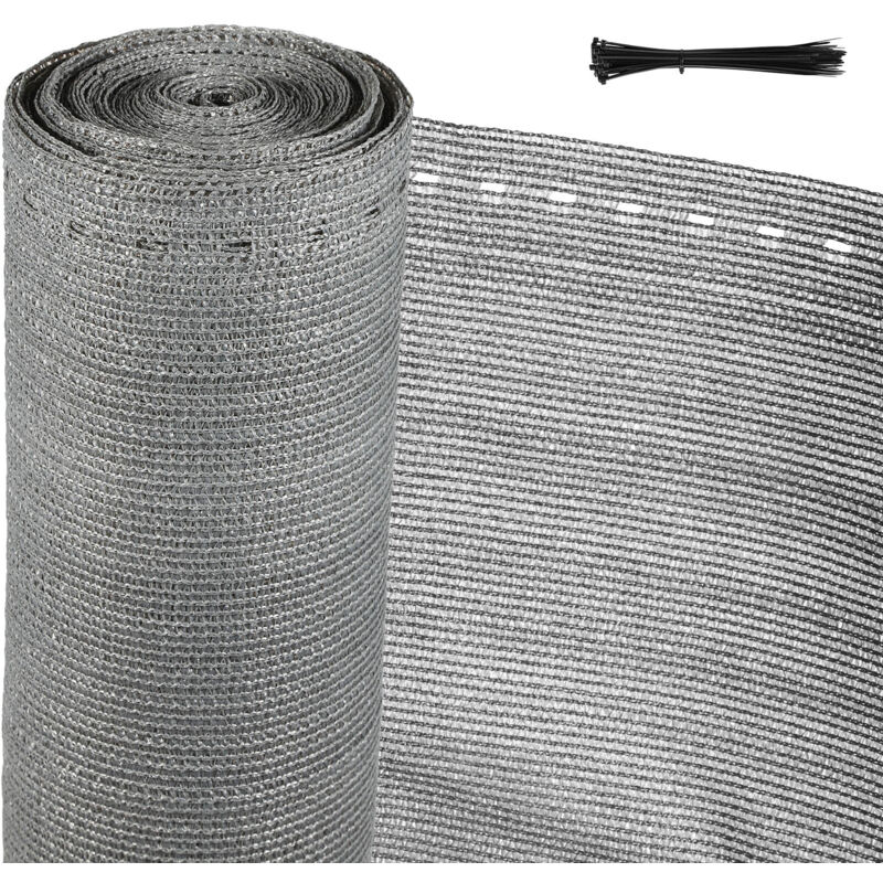 Tolletour - Brise vue haute densité 1.8x20m Gris 150 gr/m²