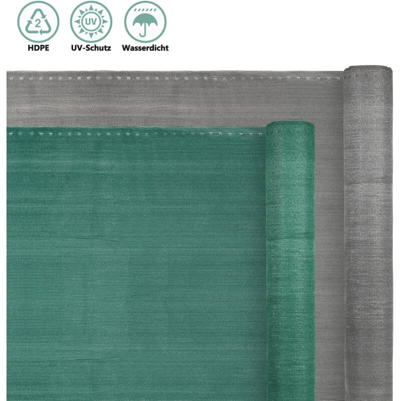 Brise vue renforcé 1.2 x 25 m Brise vue Pour Balcon hdpe barrière maille pare brise Gris - Tolletour