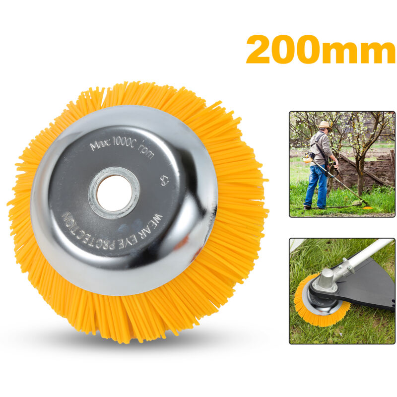 Tolletour - Brosse Conique 25.4x200mm Pour Débroussailleuses Sens du moteur Nettoyage des Sols Trottoirs