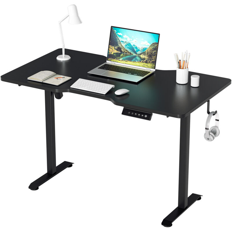 Tolletour - Bureau réglable en hauteur électrique 120x60cm assis & debout avec 4 claviers à mémoire et système anti-collision, réglable en hauteur